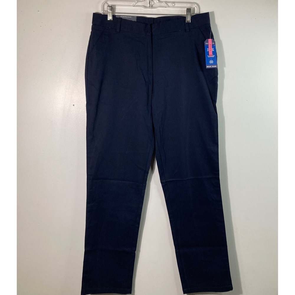Nautica Girls School Uniform Pants Navy 20.5 Plus Adjustable Waist NWT